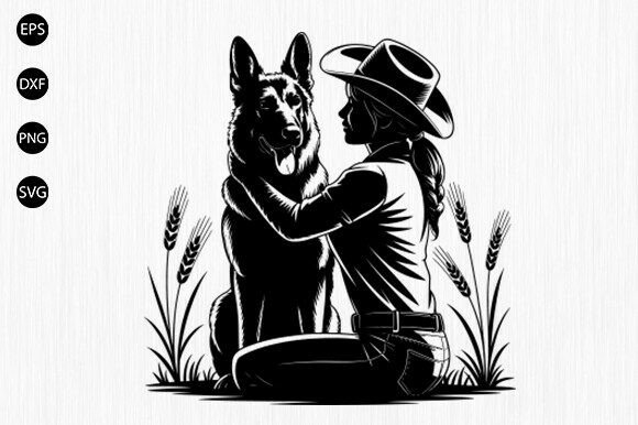 Cowgirl and Dog SVG, Dog Lover Svg