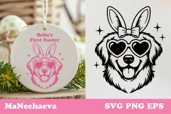 Cute Golden Retriever Easter Dog SVG
