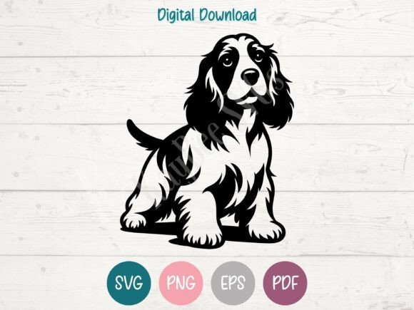 English Cocker Spaniel Dog SVG PNG EPS