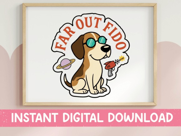 Far Out Fido Dog SVG