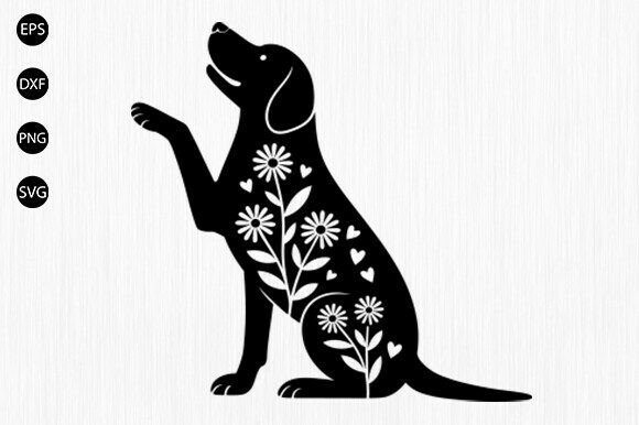 Floral Dog Svg, Dog Svg, Puppy Svg