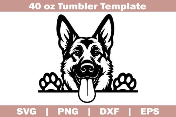 German Shepherd Peeking Dog SVG
