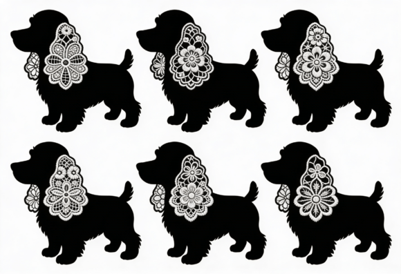 Lace Cocker Spaniel Silhouette Dog SVG