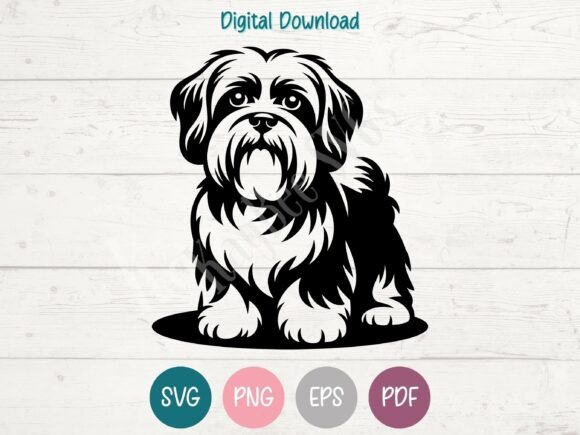 Lhasa Apso Dog SVG PNG EPS PDF Design