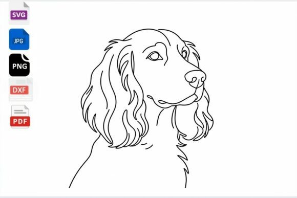 Line Art Dog SVG Clipart Cocker Spaniel