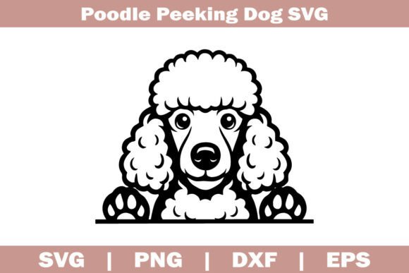 Poodle Peeking Dog SVG
