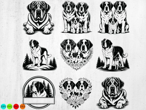 Saint Bernard Dog Svg Bundle, Dog Svg