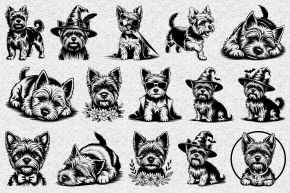 Yorkshire Terrier Dog SVG Bundle